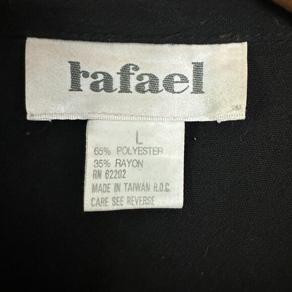 Vintage Rafael Lightweight Jacket Black and White Houndstooth Size Large - Picture 2 of 3